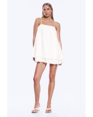 Monki Sleeveless Balloon Mini Dress - White