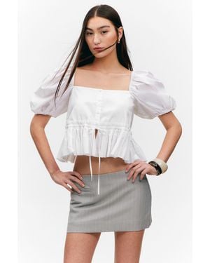 Weekday Low Waisted Mini Suiting Skirt - White