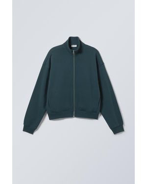Weekday Boxy Terry Zip Sweatshirt - Blue