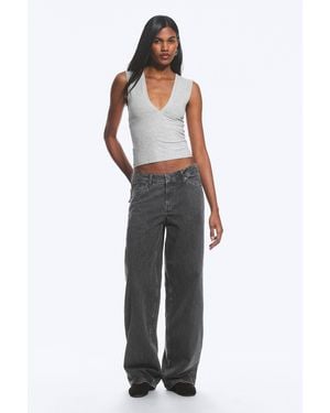 Weekday Ample Low Rise Loose Wide Jeans - Black