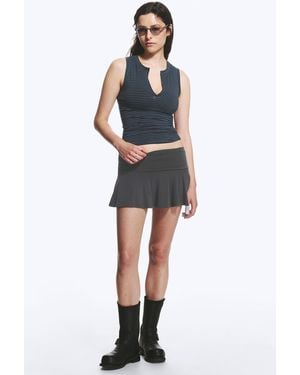 Weekday Flared Mid-Rise Mini Skirt - Black