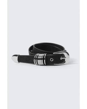 Weekday Multi D-Ring Faux Leather Belt - Blue