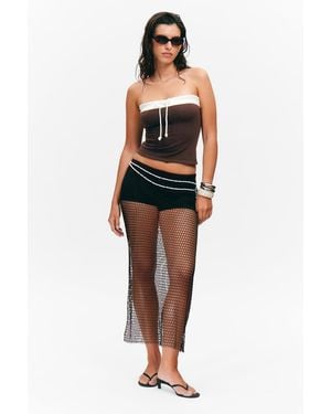 Monki Mesh Midi Skirt - Black
