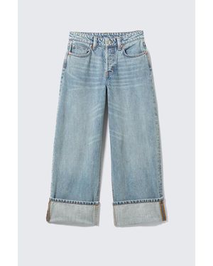 Monki Peggy Low Rise Loose Baggy Leg Jeans - Blue