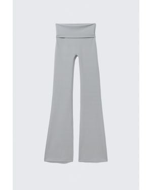 Weekday Folded Waist Flared Yoga Tights - Black