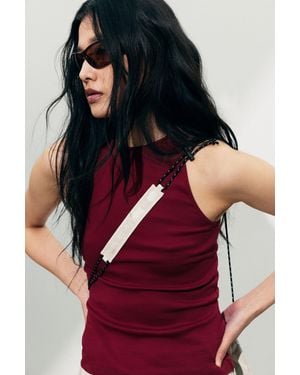 Weekday Fitted Cotton Jersey Tank Top - Red