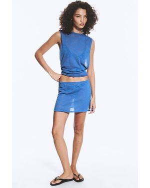 Weekday Cotton Mini Skirt - Blue
