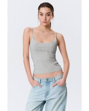 Monki Slim Strap Tank Top - Blue