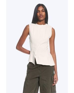 Weekday Sleeveless Asymmetric Peplum Top - White