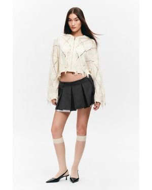 Monki Pleated Mini Suiting Skirt - Grey