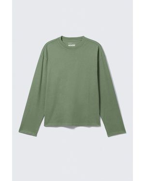 Weekday Loose Boxy Long-Sleeved T-Shirt - Green
