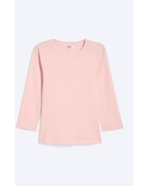 Monki Round Neck Three-Quarter Sleeve Top - Pink