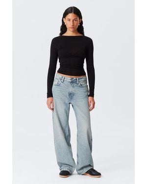 Weekday Missy Low Rise Loose Straight Leg Jeans - Blue