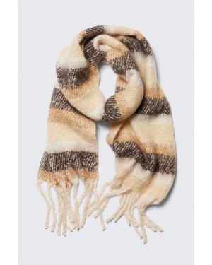 Monki Chunky Fringed Scarf - Natural