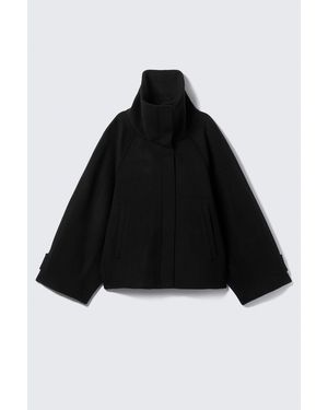 Weekday Locker Geschnittene Wolljacke Mit Raglanärmeln - Schwarz