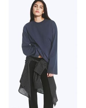 Weekday Oversized Long Sleeve T-Shirt - Blue