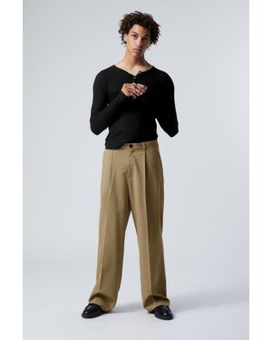 Weekday Uno Loose Suit Trousers - Green