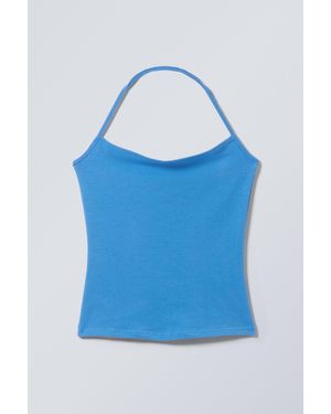 Weekday Strap Halter Tank Top - Blue