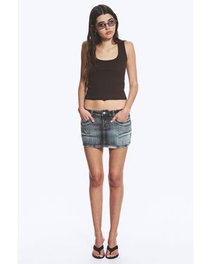 Monki Denim Mini Skirt - Multicolour