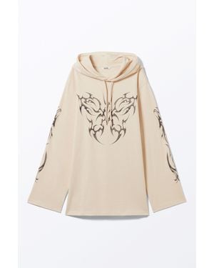 Weekday Oversized Hoodie Mini Dress - Natural