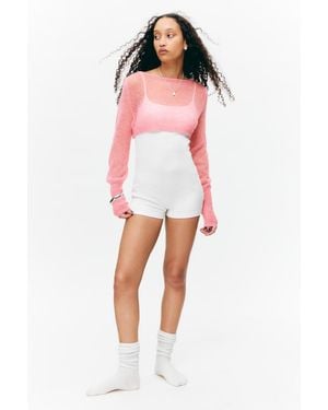 Monki Soft Cropped Pyjama Jumper - Red