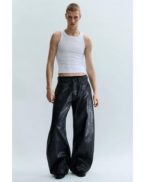 Weekday Cracked Loose Fit Barrel Leg Jeans - Blue
