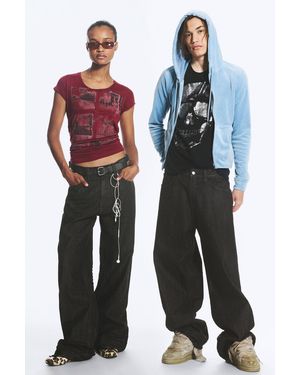 Cheap Monday Looser Regular Waist Loose Straight Jeans - Blue