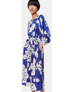 Whistles Hibiscus Print Mabel Dress - Blue