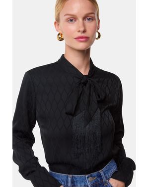 Whistles Diamond Jacquard Scarf Blouse - Black