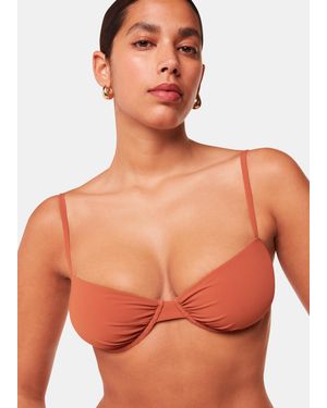 The Longing Whistles Ruched Underwired Bikini Top - Orange