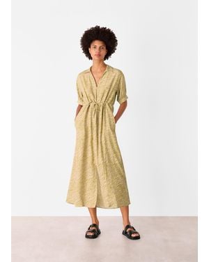 Whistles Tiger Flame Midi Dress - Natural