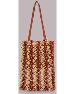 Whistles Chaya Striped Crochet Tote Bag - Multicolour