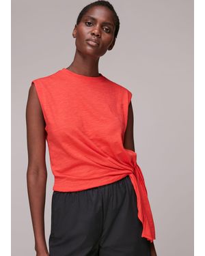 Whistles Sleeveless Tie Side Top - Red