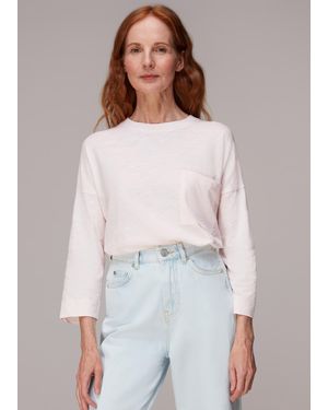 Whistles Cotton Patch Pocket Top - White