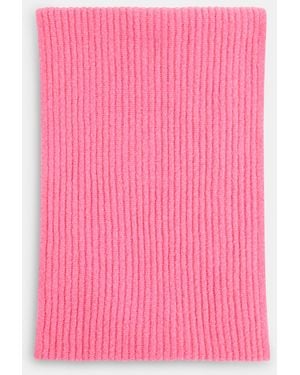 Whistles Wool Mix Rib Scarf - Pink