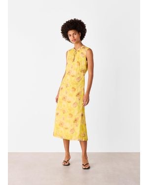 Whistles Sunshine Floral Textured Dress - White