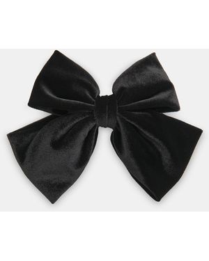 Whistles Oversized Velvet Bow Barrette Clip - Black