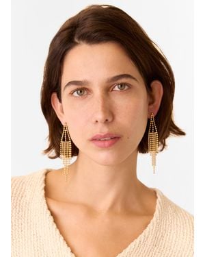 Whistles Seed Bead Statement Earring - Natural