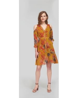 Whistles Cactus Cold Shoulder Dress - Orange