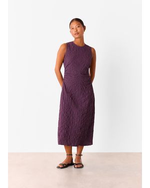 Whistles Petite Lori Textured Midi Dress