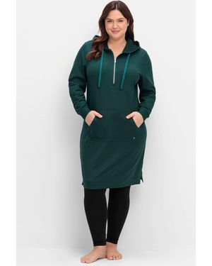Sheego Sweatkleid - Grün