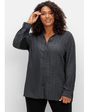 Sheego Baumwollbluse - Schwarz