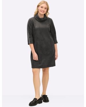 Sheego A-Linien-Kleid - Schwarz