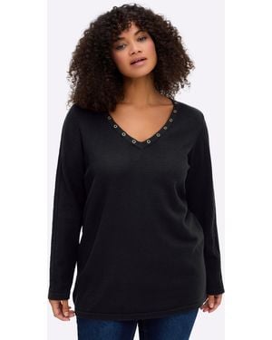 Sheego Pullover - Schwarz