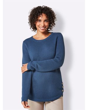 CREATION L PREMIUM Rundhalspullover - Blau