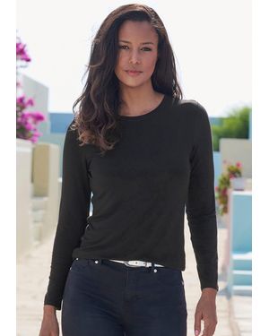 Lascana Langarmshirt - Schwarz