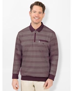 Hajo Langarm-Poloshirt - Lila