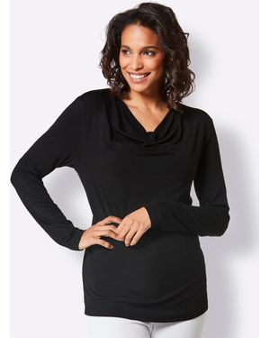 CREATION L PREMIUM Wasserfallshirt - Schwarz