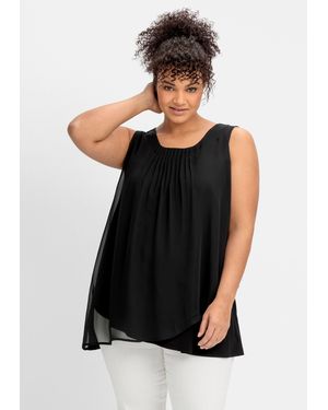 Sheego 2-in-1-Top - Schwarz