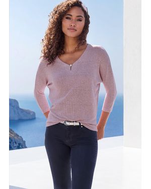 Lascana 3/4-Arm-Shirt - Lila